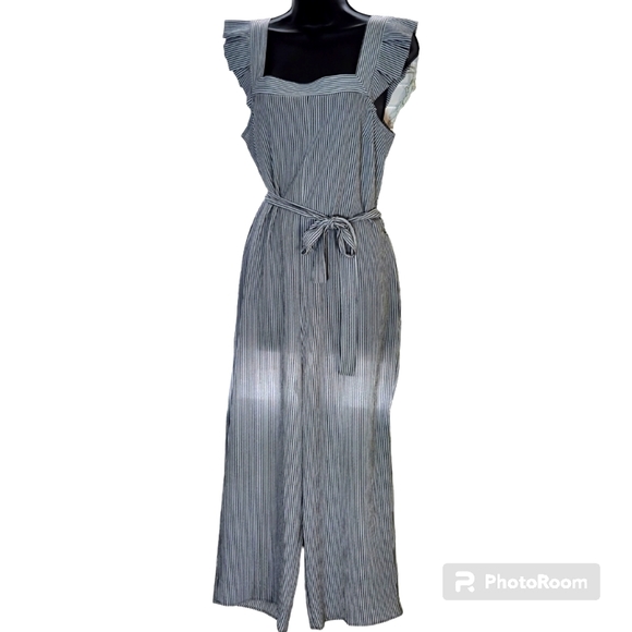 Stripped Jumpsuit with square neckline  SzS - Picture 1 of 5